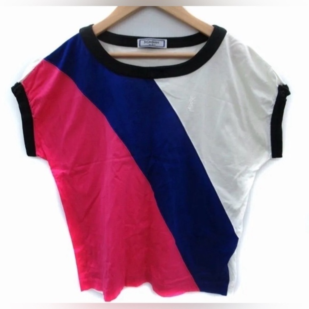 YSL vintage color block tee shirt women's medium